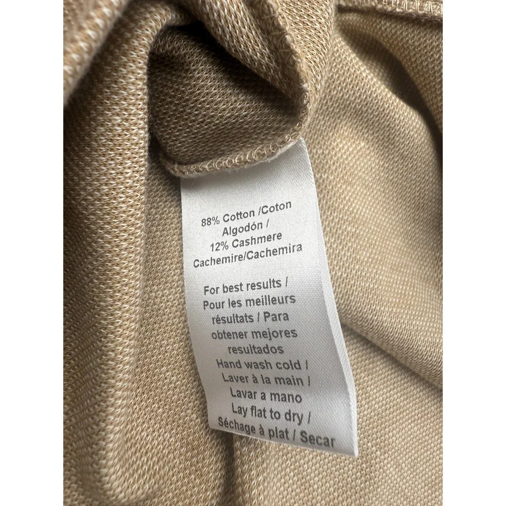 Peter Millar Crown Crafted Pullover Size L Camel Tan Cotton Cashmere QZ $298